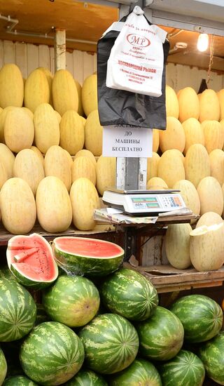 Watermelons go on sale in Moscow