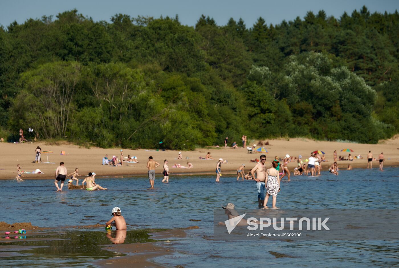 Vacation on shore of Gulf of Finland in St. Petersburg