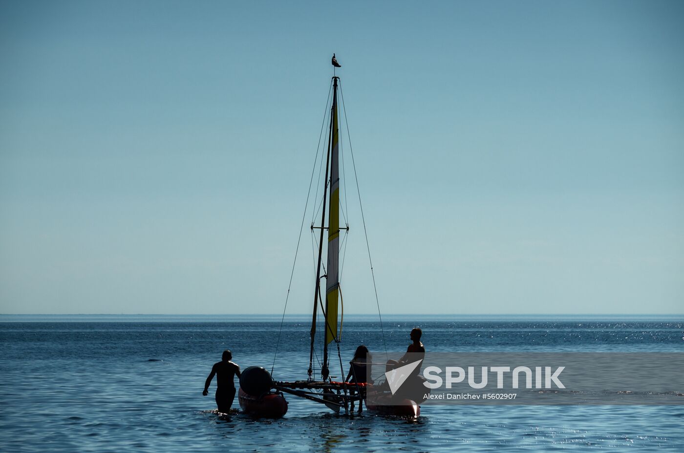 Vacation on shore of Gulf of Finland in St. Petersburg