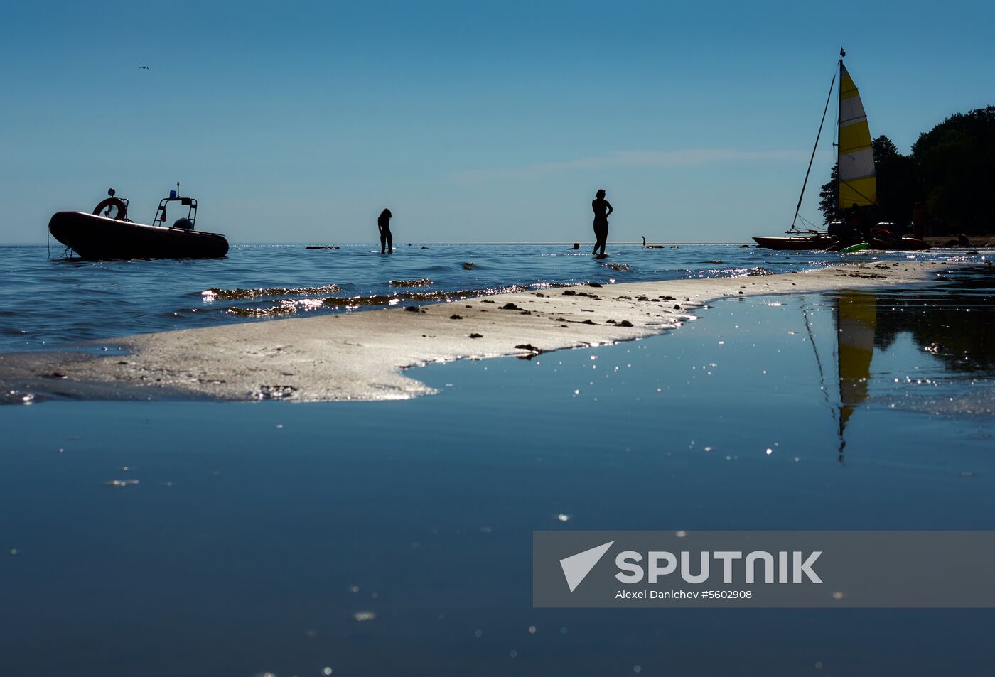 Vacation on shore of Gulf of Finland in St. Petersburg