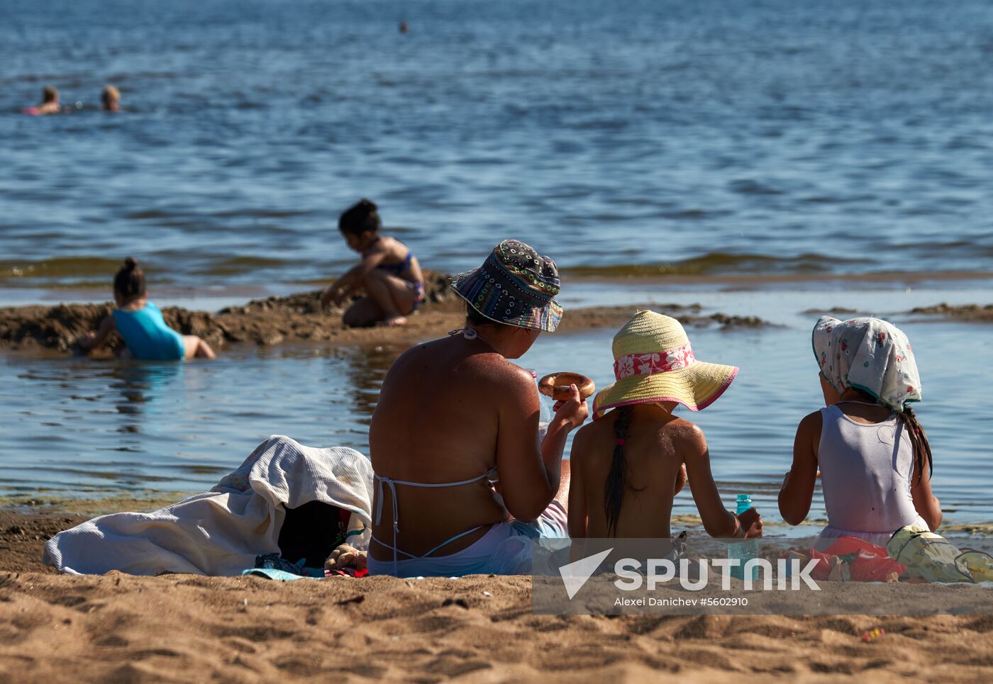 Vacation on shore of Gulf of Finland in St. Petersburg