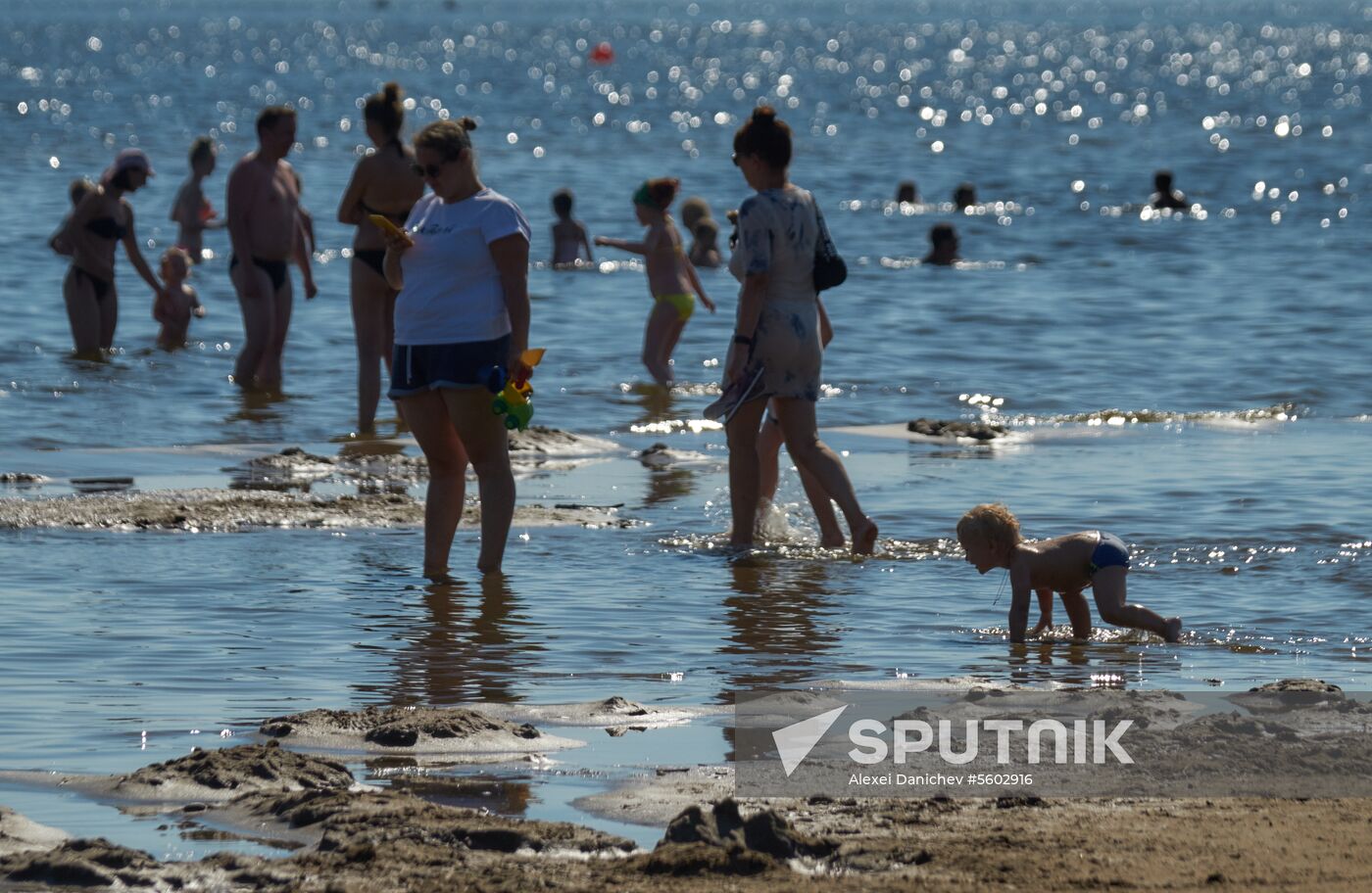 Vacation on shore of Gulf of Finland in St. Petersburg