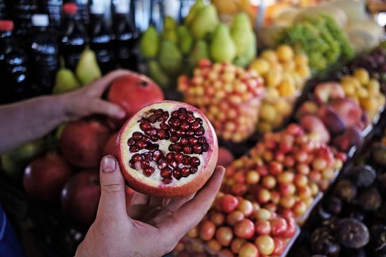 Fruits and vegetables on Krasnodar's central market
