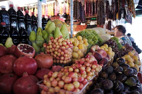 Fruits and vegetables on Krasnodar's central market