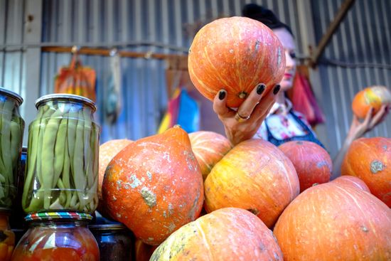 Fruits and vegetables on Krasnodar's central market