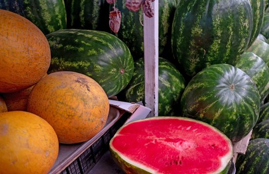 Fruits and vegetables on Krasnodar's central market