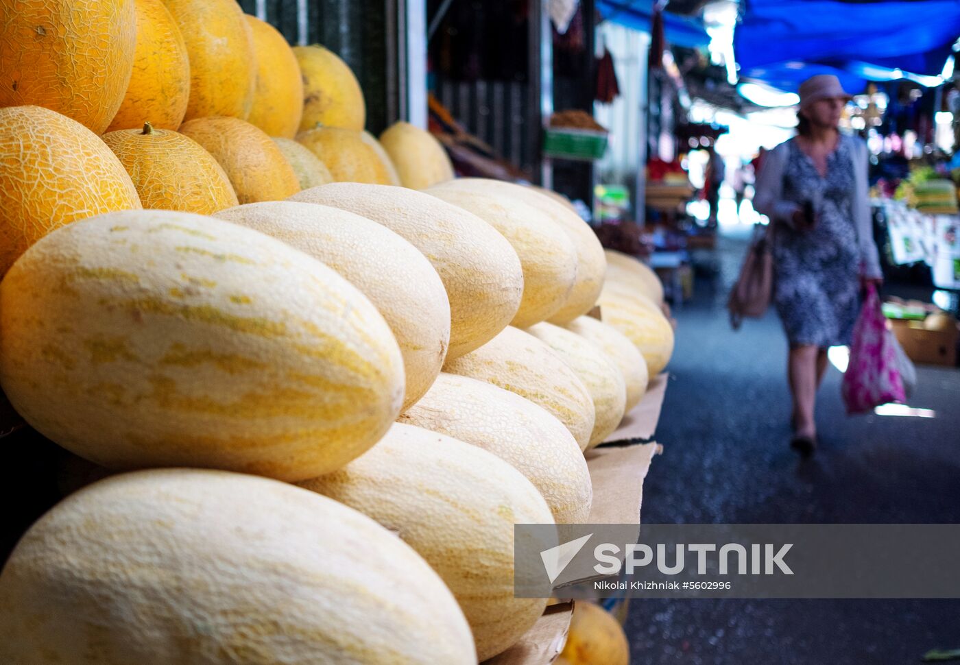 Fruits and vegetables on Krasnodar's central market