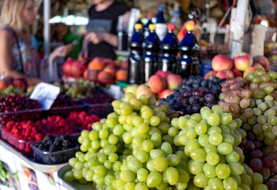 Fruits and vegetables on Krasnodar's central market
