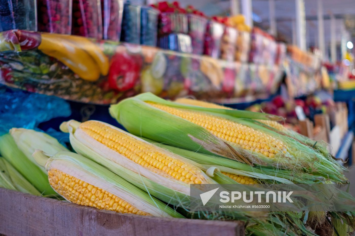 Fruits and vegetables on Krasnodar's central market