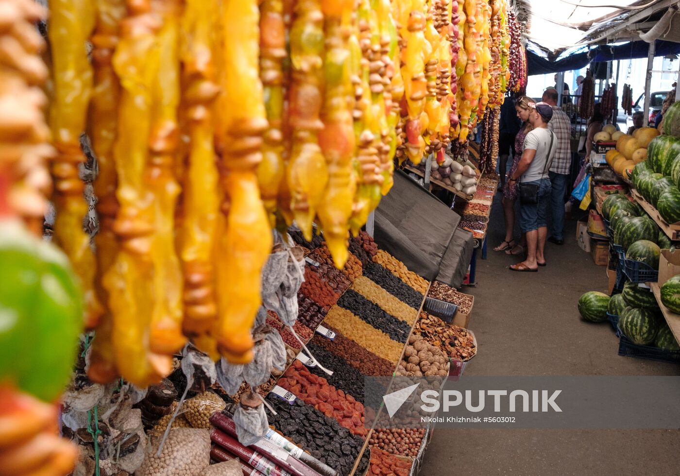 Fruits and vegetables on Krasnodar's central market