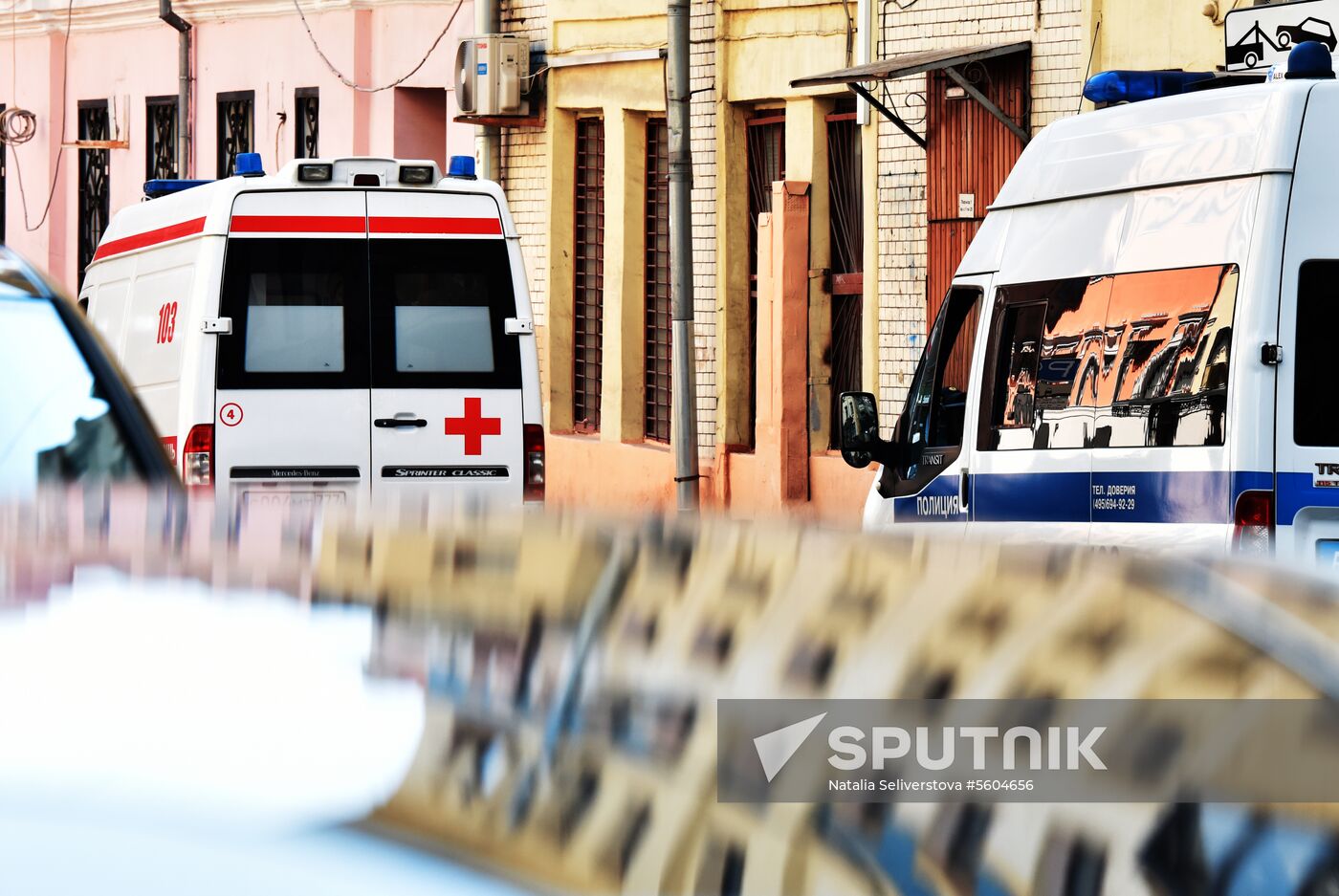 Emergency ambulance and police