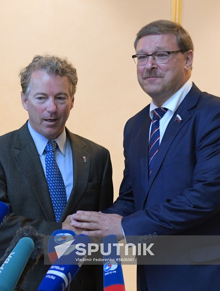 Federation Council Committee on Foreign Affairs Konstantin Kosachev meets with US Senator Rand Paul