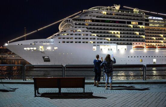 MSC Splendida cruise ship arrives in Vladivostok