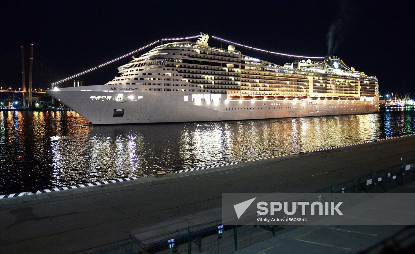 MSC Splendida cruise ship arrives in Vladivostok