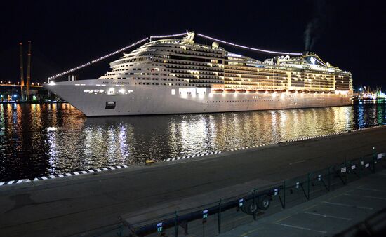 MSC Splendida cruise ship arrives in Vladivostok