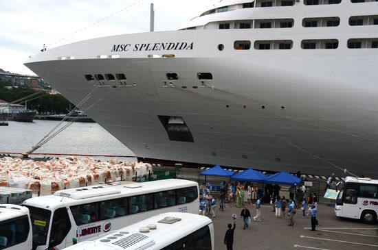 MSC Splendida cruise ship arrives in Vladivostok