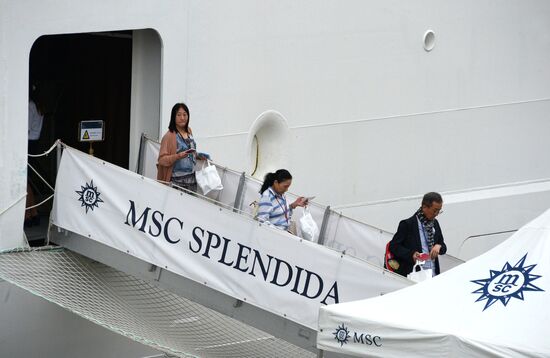 MSC Splendida cruise ship arrives in Vladivostok
