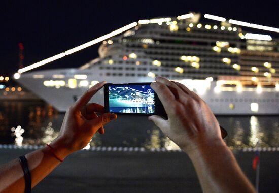MSC Splendida cruise ship arrives in Vladivostok