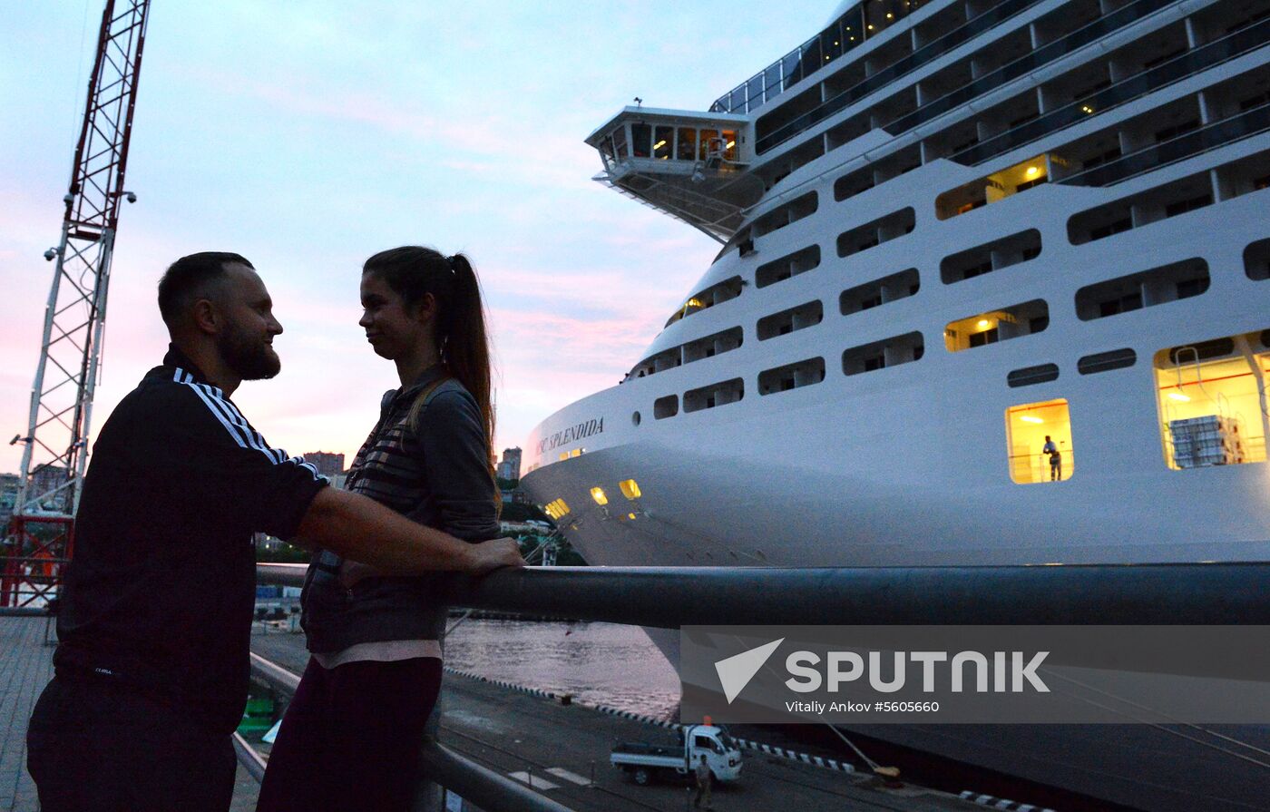 MSC Splendida cruise ship arrives in Vladivostok