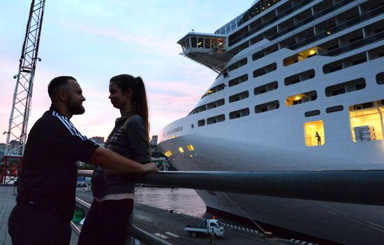 MSC Splendida cruise ship arrives in Vladivostok