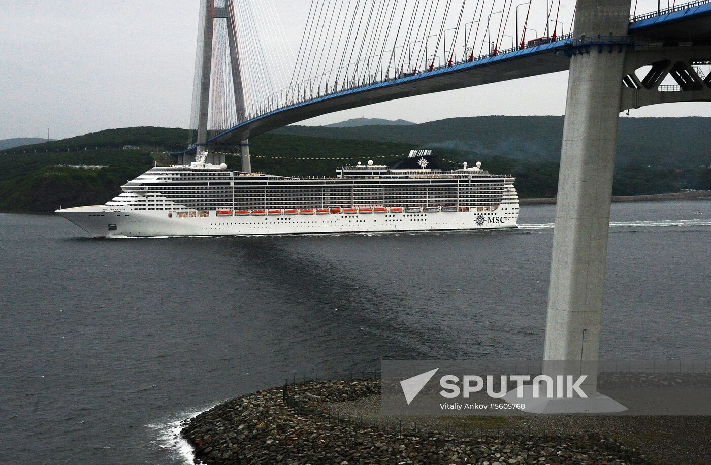 MSC Splendida cruise ship arrives in Vladivostok