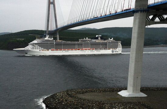MSC Splendida cruise ship arrives in Vladivostok