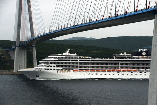 MSC Splendida cruise ship arrives in Vladivostok