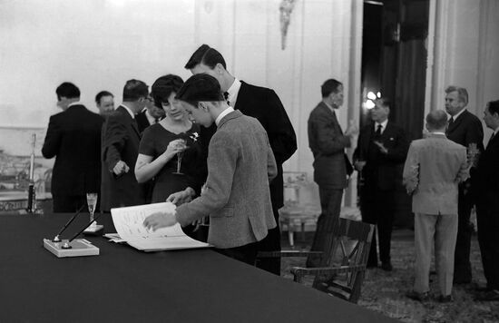Signing Treaty Banning Nuclear Weapon Tests