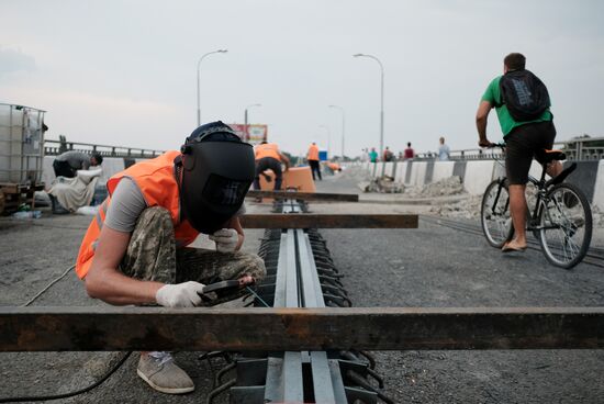 Repair works on Yablonovsky Bridge in Krasnodar Territory
