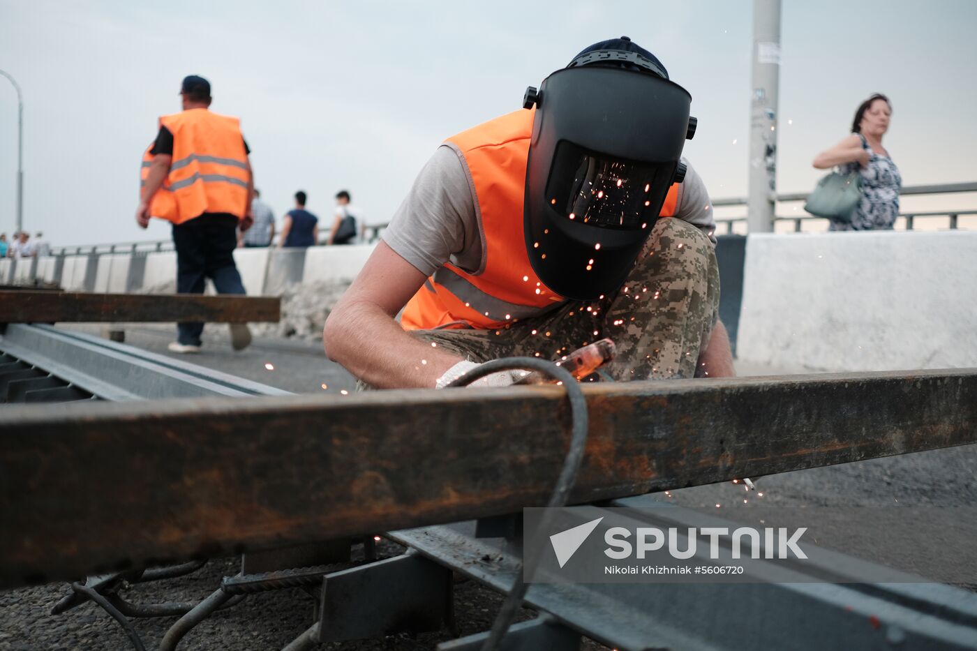 Repair works on Yablonovsky Bridge in Krasnodar Territory