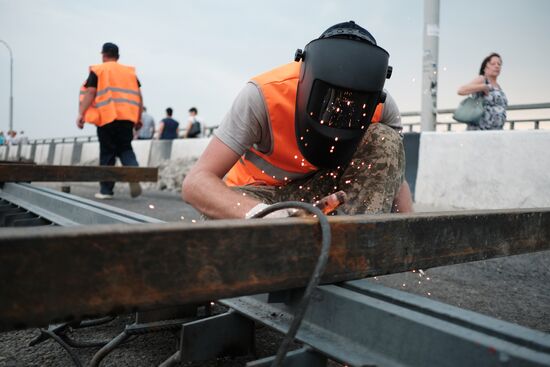 Repair works on Yablonovsky Bridge in Krasnodar Territory