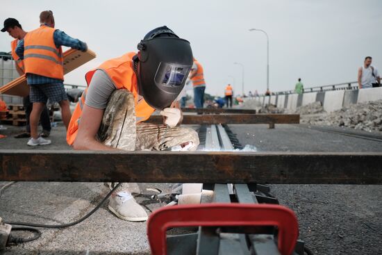 Repair works on Yablonovsky Bridge in Krasnodar Territory