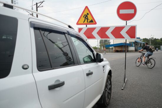 Repair works on Yablonovsky Bridge in Krasnodar Territory