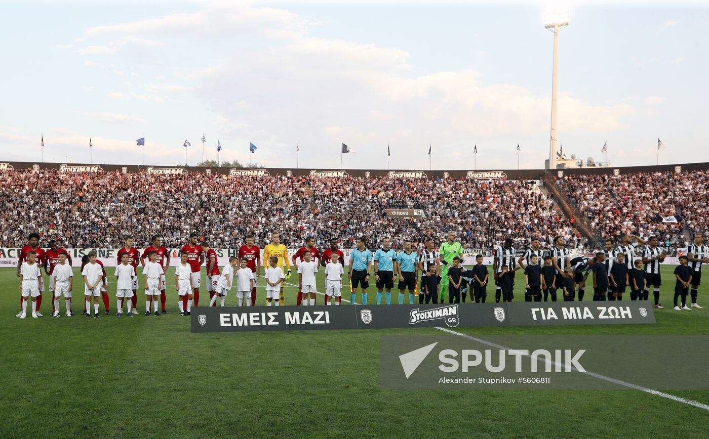 Football. UEFA Champions League. PAOK vs. Spartak