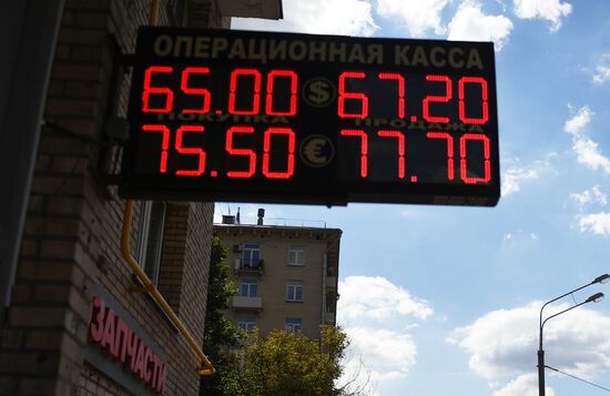 Currency exchange rates in Moscow