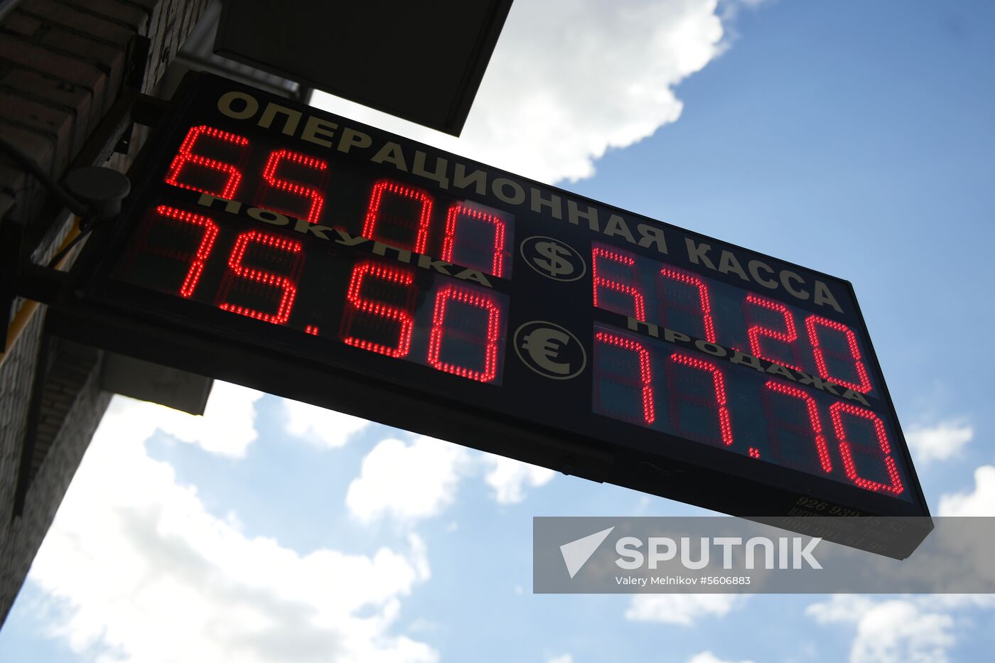 Currency exchange rates in Moscow