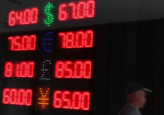 Currency exchange rates in Moscow