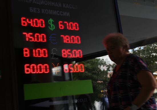 Currency exchange rates in Moscow
