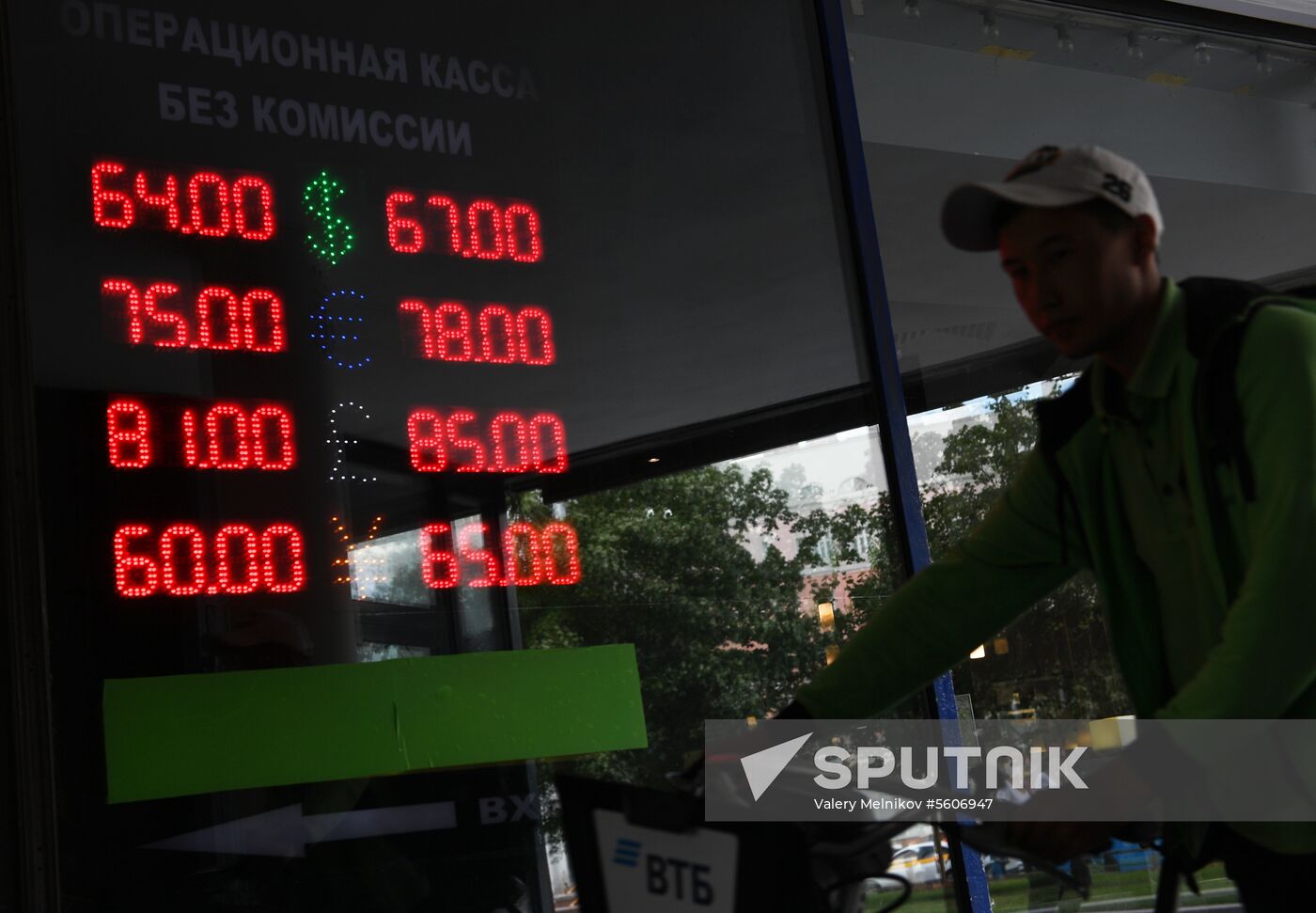 Currency exchange rates in Moscow