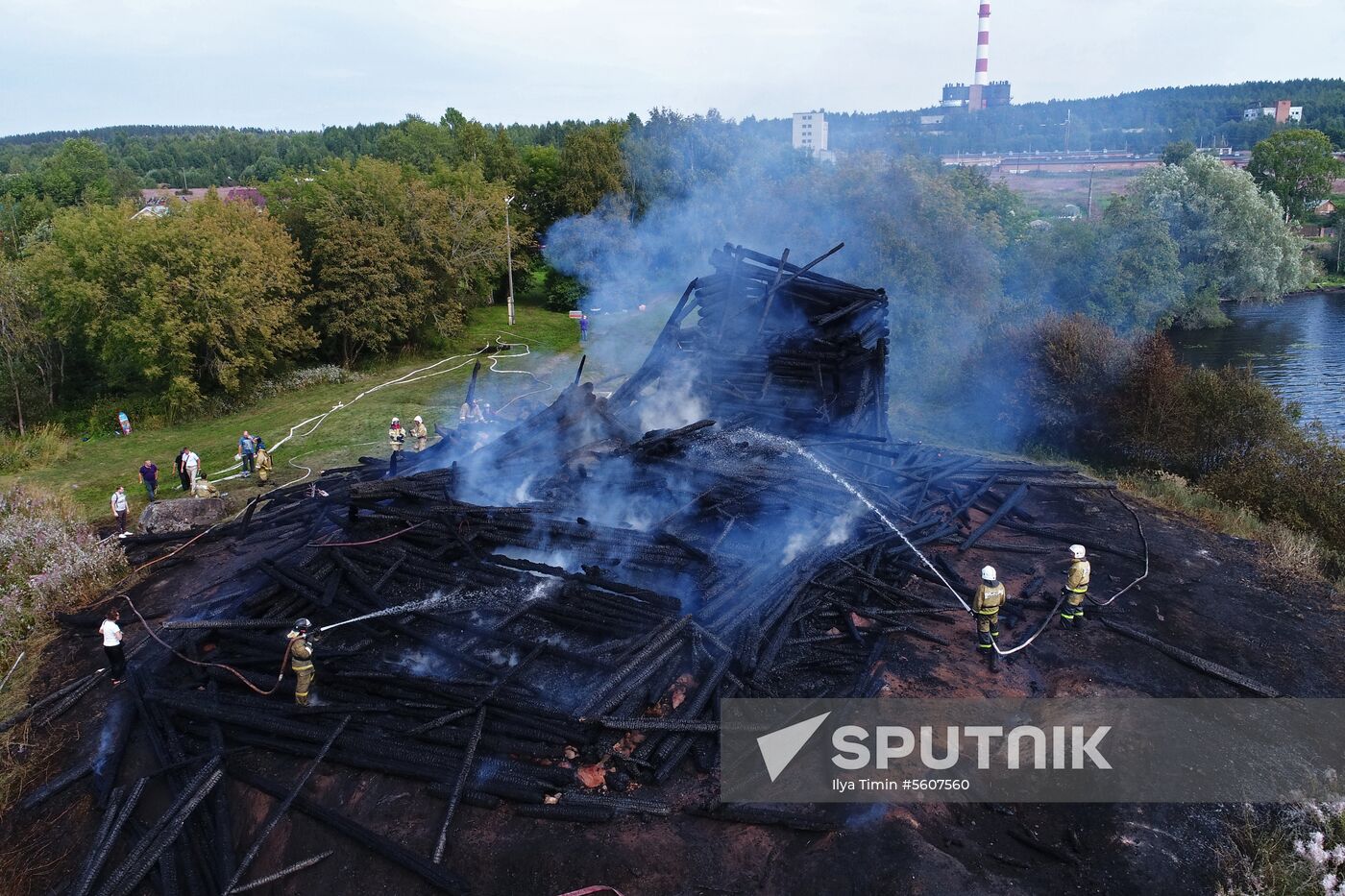 Church of the Assumption of Our Lady in Karelia burns down