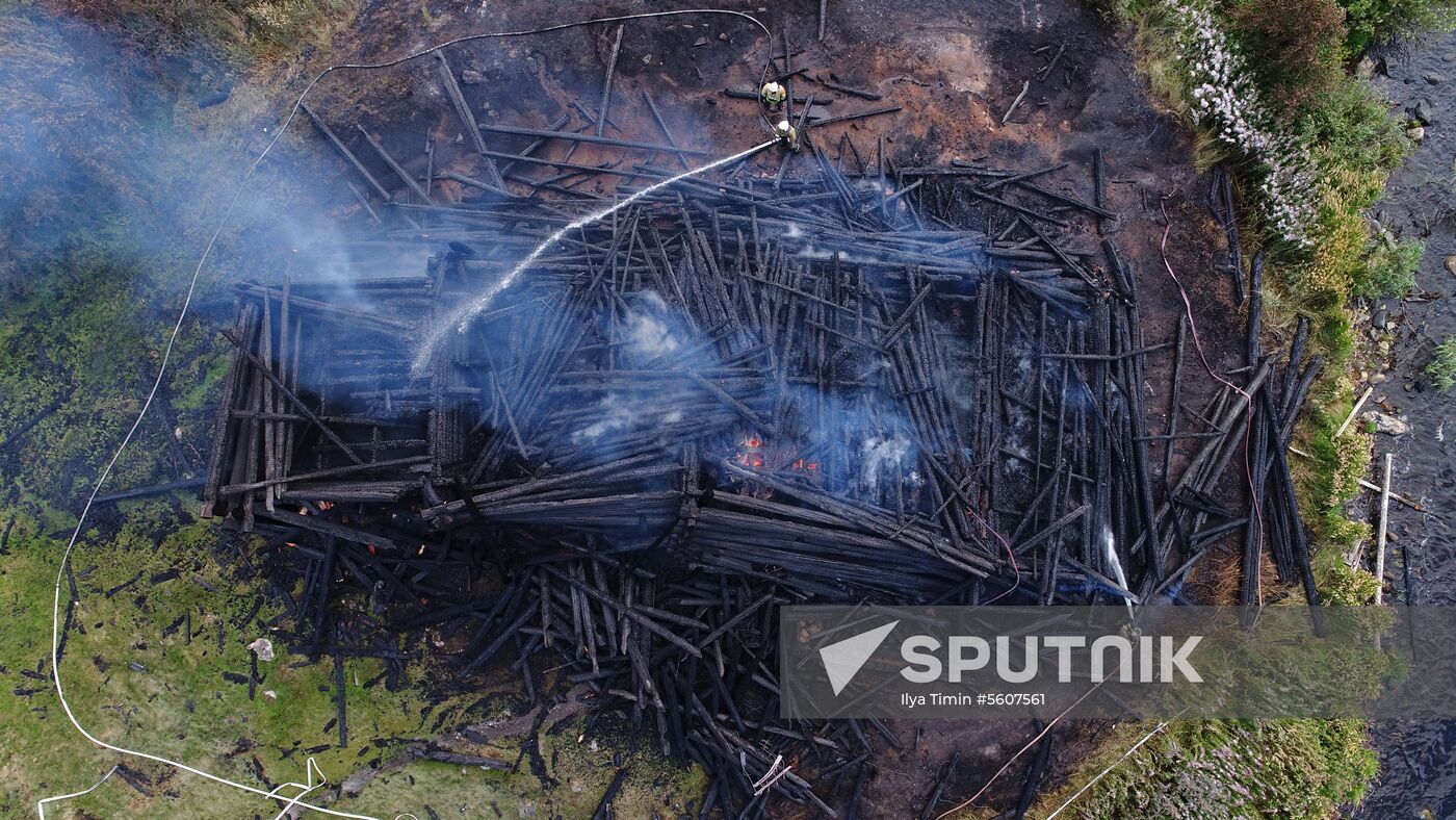 Church of the Assumption of Our Lady in Karelia burns down