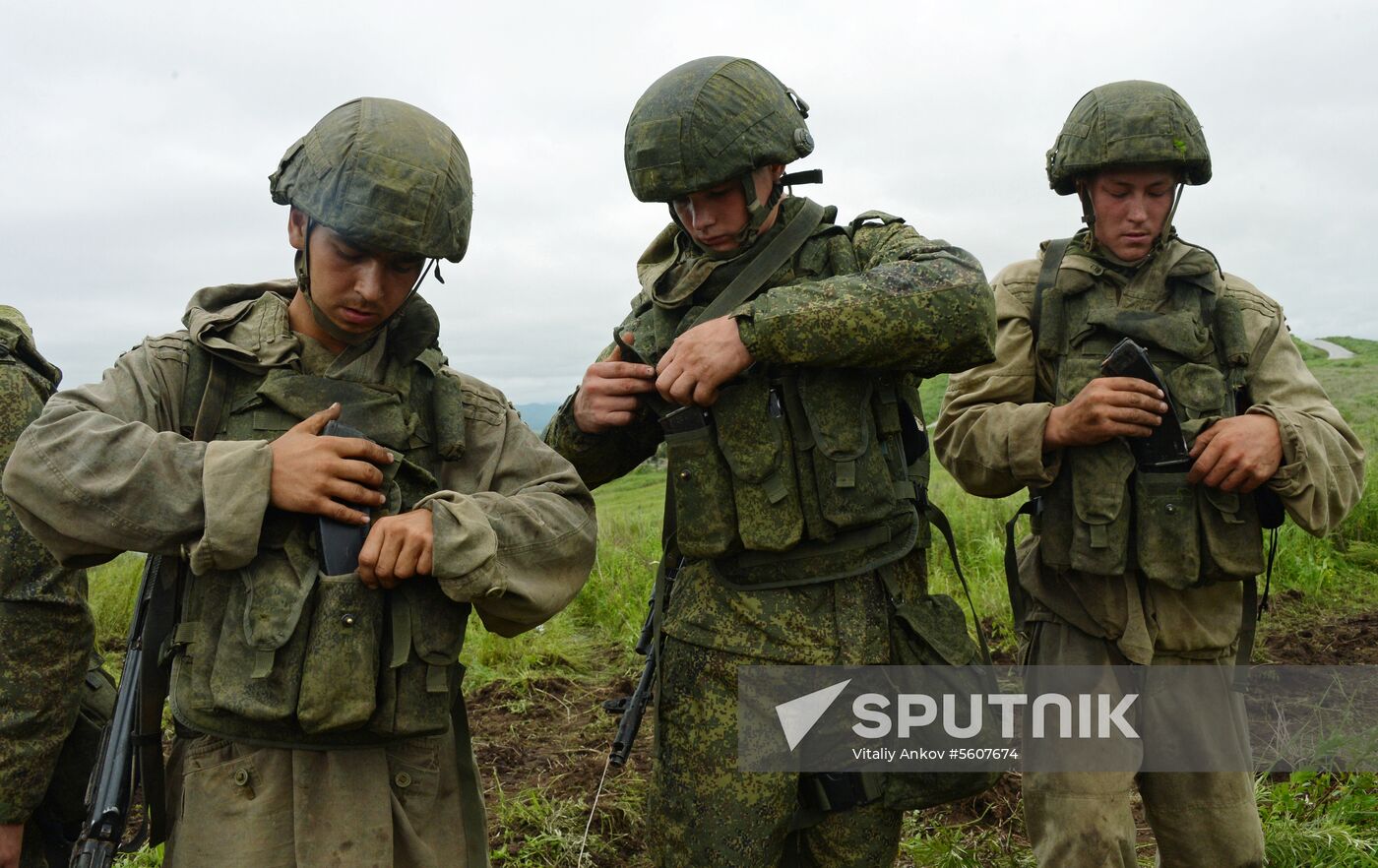 Russia's Pacific Fleet holds marine corps drills