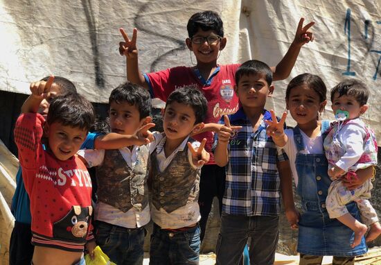 Syrian refugees in Bekaa Valley, Lebanon