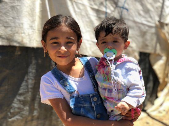 Syrian refugees in Bekaa Valley, Lebanon