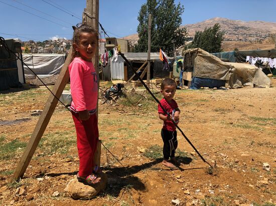 Syrian refugees in Bekaa Valley, Lebanon