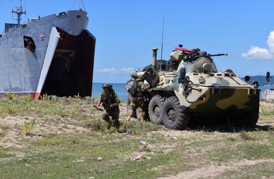 Combat exercises held at Russian military base in Abkhazia