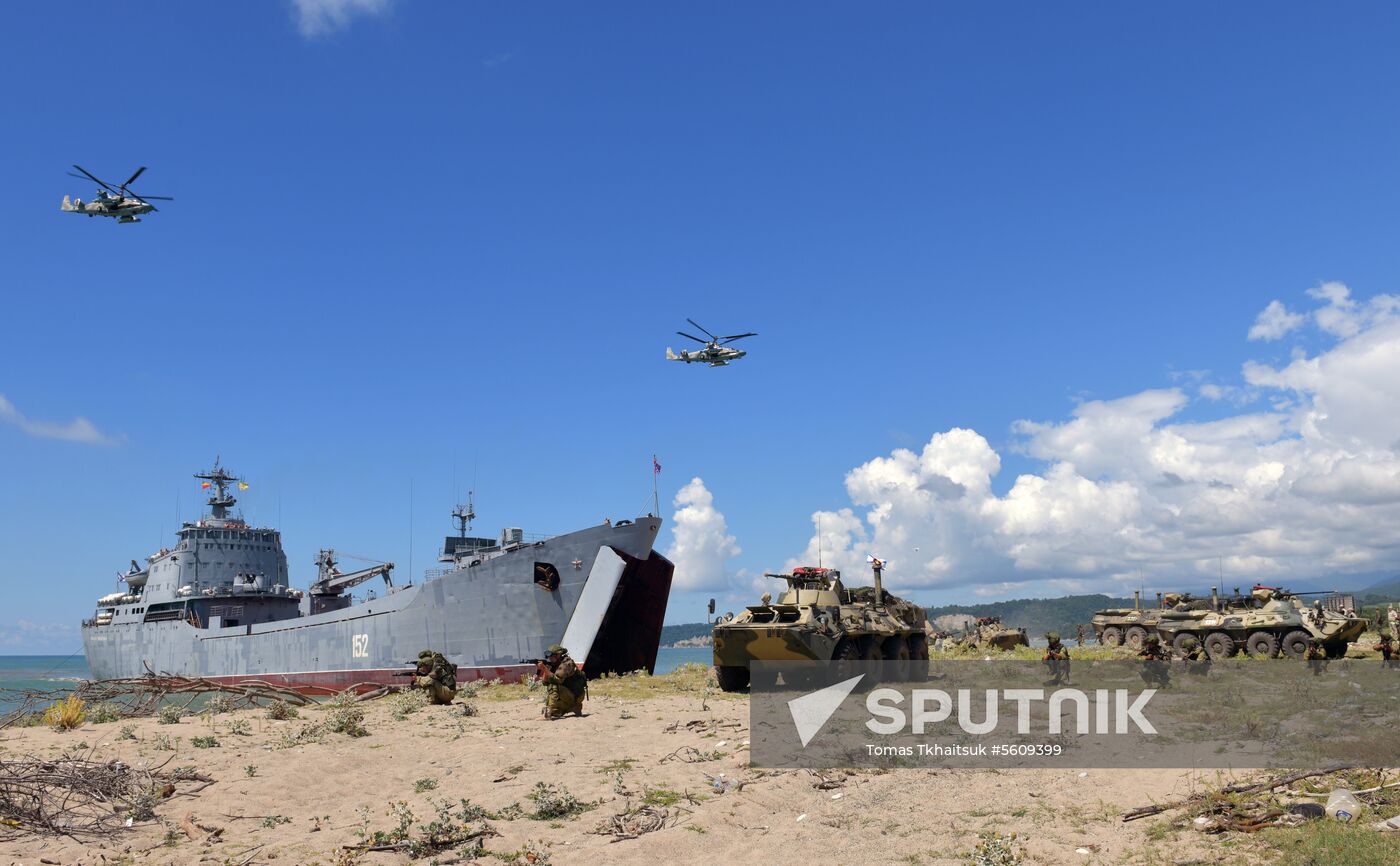 Combat exercises held at Russian military base in Abkhazia