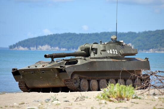 Combat exercises held at Russian military base in Abkhazia