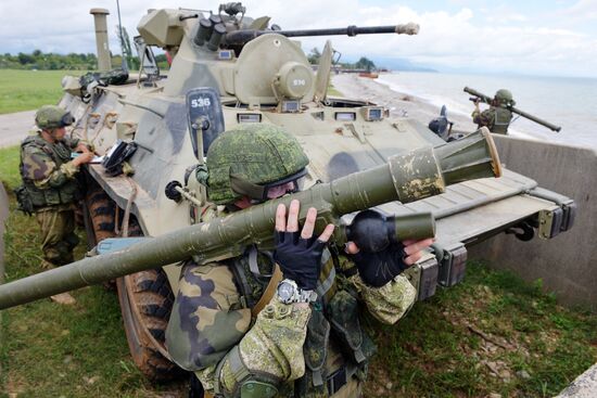 Combat exercises held at Russian military base in Abkhazia