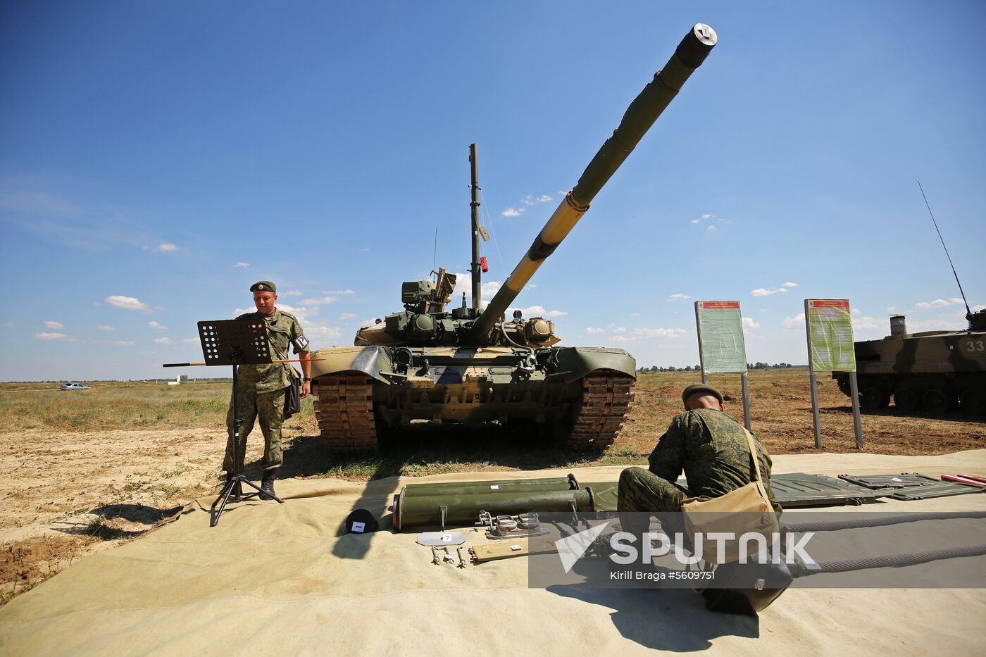 Tank and motorized rifle divisions during training in Volgograd Region
